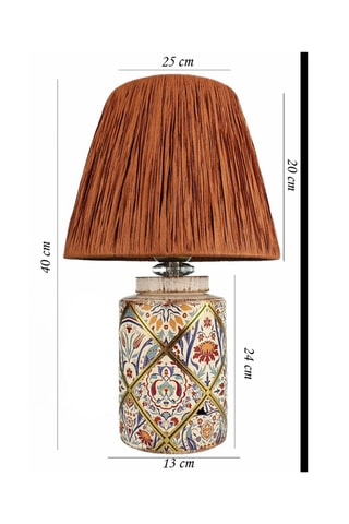 Lampe à poser en céramique - Marron - 40 W