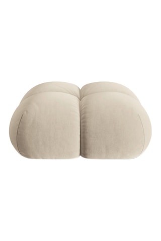 Pouf Loretto - Beige clair - Toucher velours