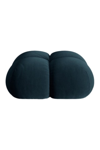 Pouf Loretto - Bleu pétrole - Toucher velours