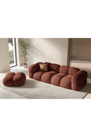 Pouf Loretto - Corail - En tissu structurel