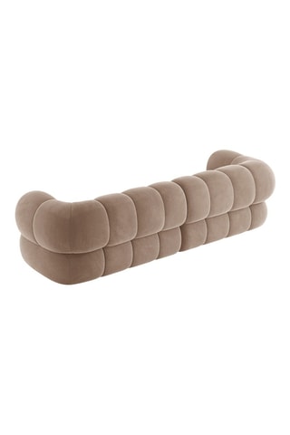 Canapé Koge - Beige foncé - 4 places - Toucher velours