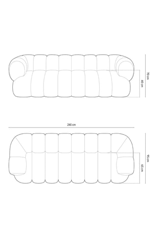 Canapé Koge - Beige foncé - 4 places - Toucher velours