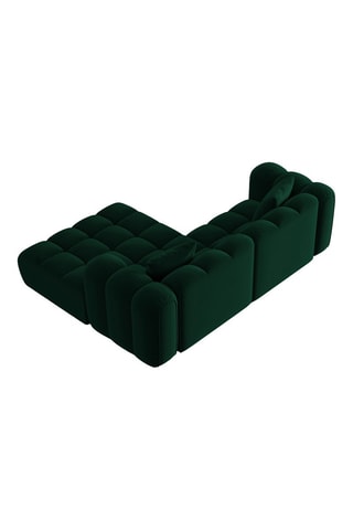 Canapé d'angle droit modulaire Astro - Vert bouteille - 3 places - En tissu velours