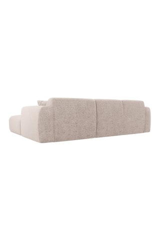 Canapé d'angle gauche Theo - Beige chiné - 4 places - En tissu chenille