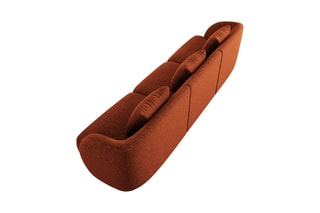 Canapé modulable Galatica - Terracotta - 3 places - En tissu chenille