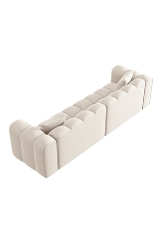 Canapé modulable Halley - Beige clair - 4 places - Tissu velours