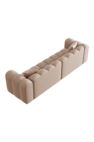 Canapé modulable Halley - Beige - 4 places - Tissu velours