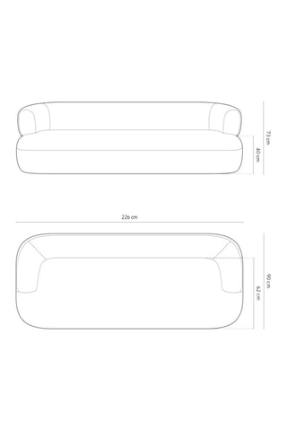 Canapé Aldrin - Kaki - 4 places - En tissu bouclette