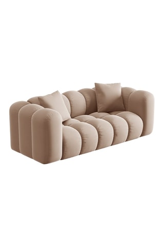 Canapé Halley - Beige - 2 places - En tissu velours