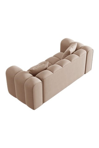 Canapé Halley - Beige - 2 places - En tissu velours