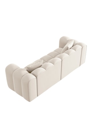 Canapé modulable Halley - Beige clair - 3 places - En tissu velours