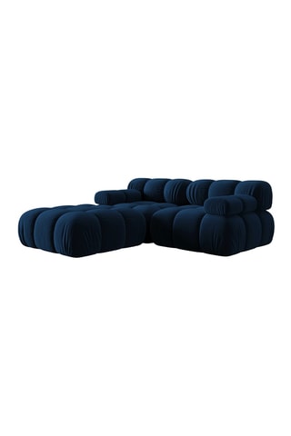 Canapé modulable Tropea - Bleu - 3 places - Tissu toucher velours