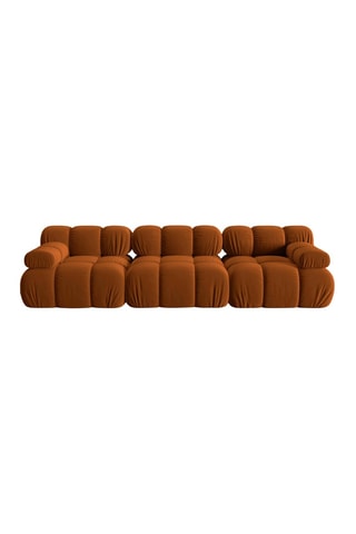 Canapé modulable Tropea - Terracotta - 3 places - Toucher velours