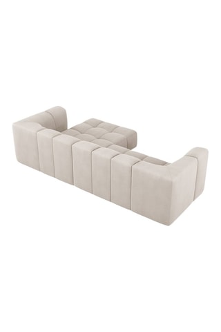 Canapé d'angle droit modulaire Adams - Beige - 3 places - Tissu chenille