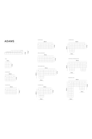 Canapé modulable Adams - Beige - 4 places - En tissu chenille - Imperméable