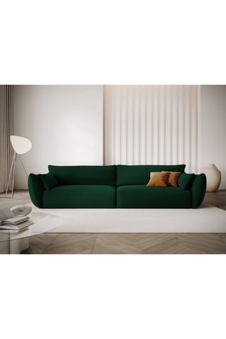 Canapé Clau - Vert bouteille - 4 places - En tissu velours côtelé