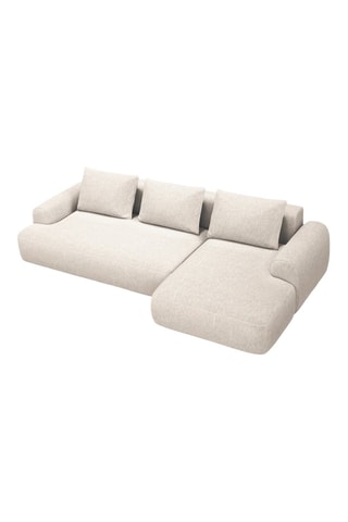 Canapé d'angle droit Orion - Beige clair - 3 places - En polyester