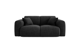 Canapé Theo - Noir chiné - 2 places - En tissu chenille