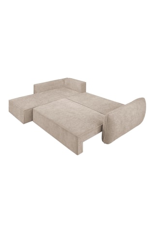 Canapé d’angle gauche convertible Eris - Beige - 4 places - En tissu chenille