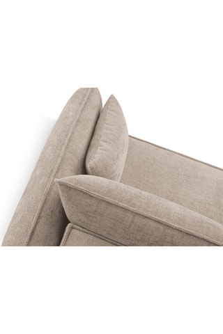 Canapé d’angle gauche convertible Eris - Beige - 4 places - En tissu chenille