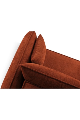 Canapé d’angle gauche convertible Eris - Rouge brique - 4 places - En tissu chenille