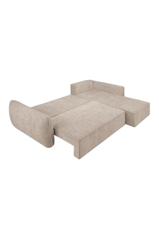 Canapé d’angle droit convertible Eris - Beige - 4 places - En tissu chenille