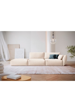 Canapé Clau - Beige - 3 places - Tissu chenille