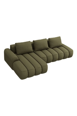 Canapé d'angle gauche convertible Kimi - Vert foncé - 4 places - En polyester