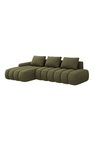 Canapé d'angle gauche convertible Kimi - Vert foncé - 4 places - En polyester