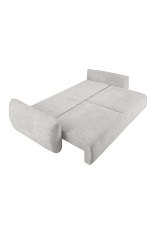 Canapé convertible avec coffre de rangement Matera - Gris clair - 3 places - En tissu chenille