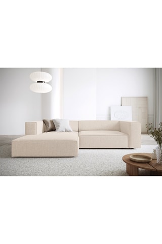 Canapé d'angle gauche Arendal - Beige clair - 3 places - Tissu chenille