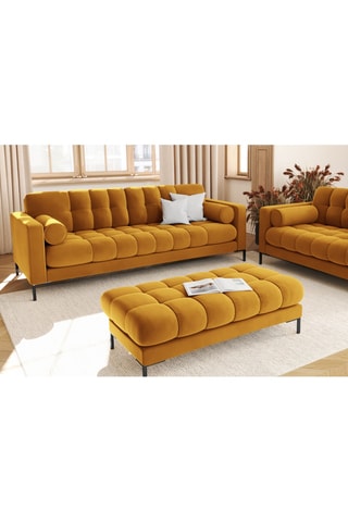 Canapé Bali - Jaune - 3 places - Toucher velours