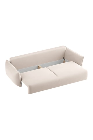 Canapé convertible Matera - Beige - 3 places - En tissu velours
