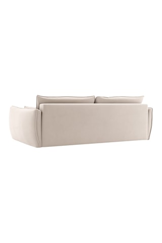Canapé convertible Matera - Beige - 3 places - En tissu velours