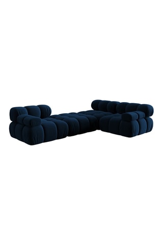 Canapé modulable Tropea - Bleu - 4 places - Tissu toucher velours