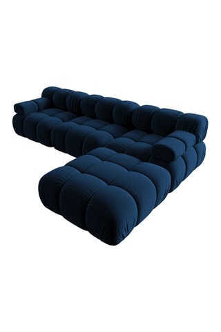 Canapé modulable Tropea - Bleu - 4 places - Tissu toucher velours