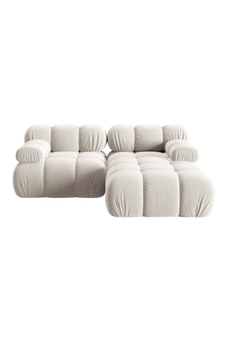 Canapé modulable Tropea - Beige clair - 3 places - Toucher velours
