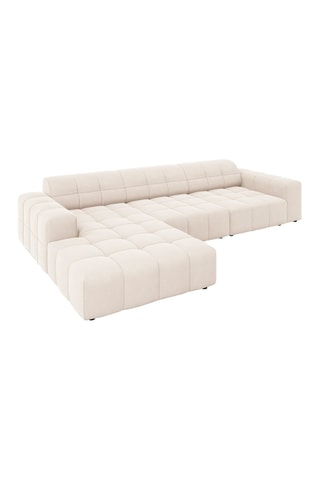 Canapé d'angle gauche Chicago - Beige clair - 4 places - En velours