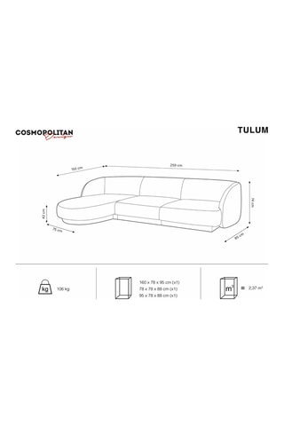 Canapé d'angle gauche Tulum - Beige clair