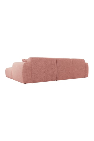 Canapé d’angle gauche Nolio - Rose - 4 places - En polyester