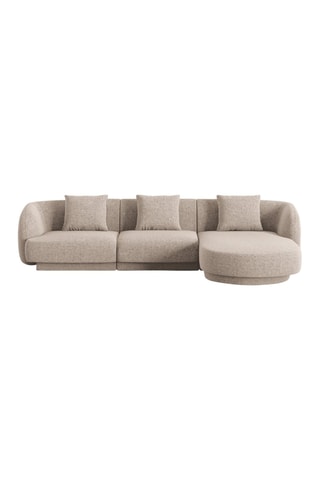 Canapé d’angle droit Tulum - Beige - 4 places - En polyester