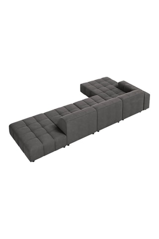 Canapé d'angle gauche Chicago - Gris - 5 places - En tissu velours