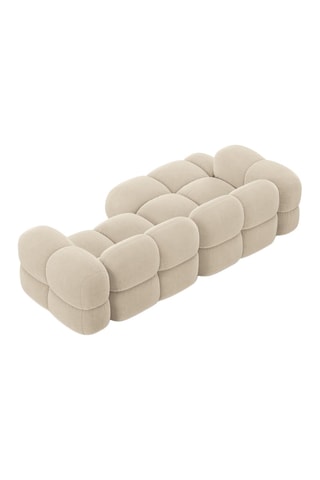 Canapé d’angle gauche Loretto - Beige clair - 3 places - Toucher velours