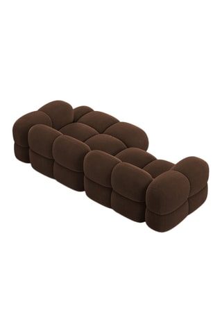 Canapé d’angle droit Loretto - Marron - 3 places - Toucher velours