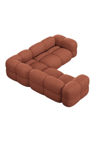 Canapé d’angle symétrique Loretto - Corail - 4 places - En tissu structurel