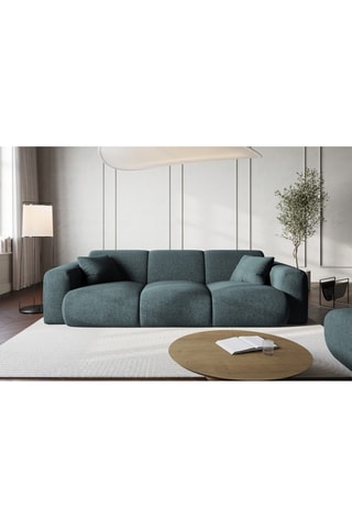 Canapé Nolio - Bleu pétrole - 3 places - En tissu chenille