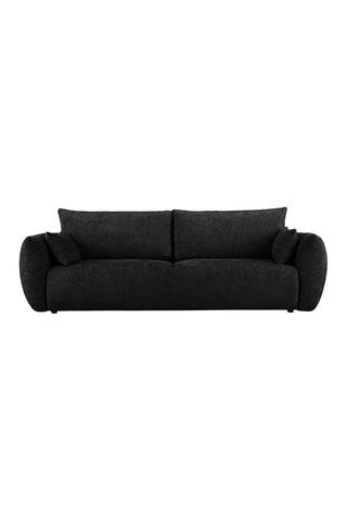 Canapé convertible avec coffre de rangement Matera - Noir - 3 places - En tissu chenille