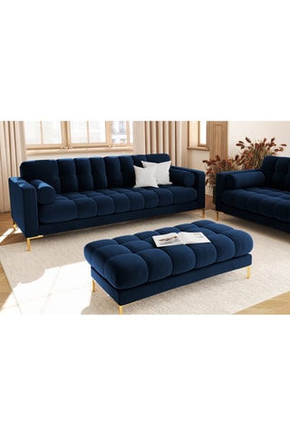 Canapé Bali - Bleu roi - 4 places - Toucher velours