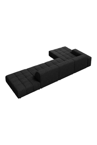 Canapé d’angle gauche Chicago - Noir - 5 places - En tissu chenille