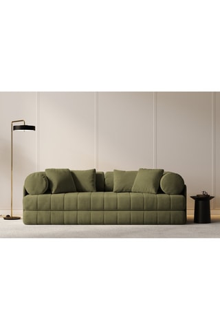 Canapé convertible Kemi - Vert - 3 places - En tissu velours